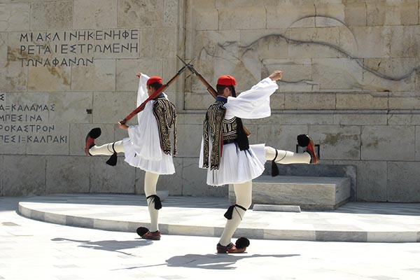 evzone guards in Syntagma square