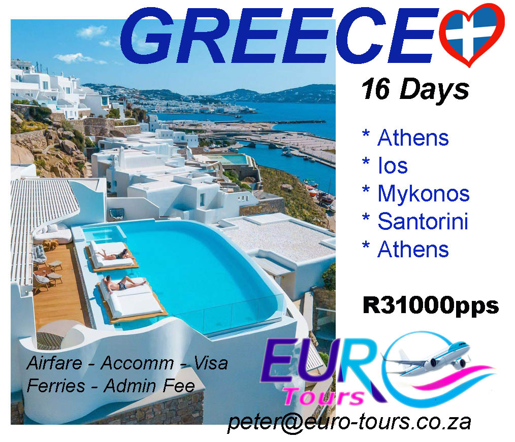 holiday tour to 5 greek islands with Greece Tours based in Cape Town